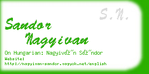 sandor nagyivan business card